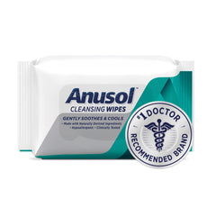 Anusol Cleansing Wipes - Gently Soothes & Cools, Made with Naturally Derived Ingredients, Hypoallergenic, Clincially Tested - 40 Wipes