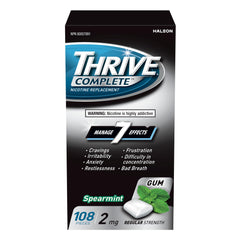 Thrive Complete Nicotine Replacement Gum, 2mg Regular Strength, Spearmint, 108 Count