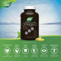 Nature's Way NutraSea HP Omega 3 + Vitamin D Softgels Supplement with Fish Oil – High Potency – Heart, Brain, Bone & Immune Support for Adults and Kids Ages 9+ – EPA & DHA + 1000IU D3, 60 Softgels