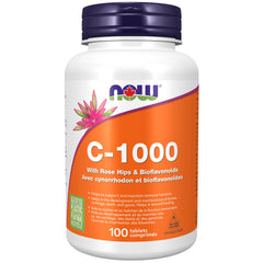 NOW Supplements, Vitamin C-1,000 with Rose Hips & Bioflavonoids, Antioxidant Protection, 100 Tablets