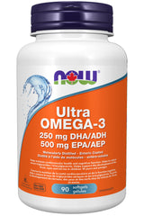 NOW Supplements, Ultra Omega-3 Molecularly Distilled and Enteric Coated, 90 Softgels