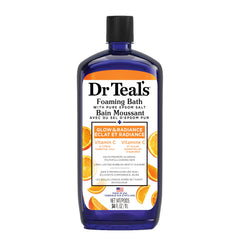 Dr Teal’s Foaming Bath with Pure Epsom Salt, Glow & Radiance with Vitamin C & Citrus Essential Oils, 34 fl oz (Packaging May Vary)