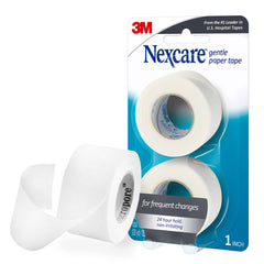 Nexcare™ Gentle Paper Tape 781-2PK-CA, 1 in x 360 in (25.4 mm x 9.1 m), 2/Pack
