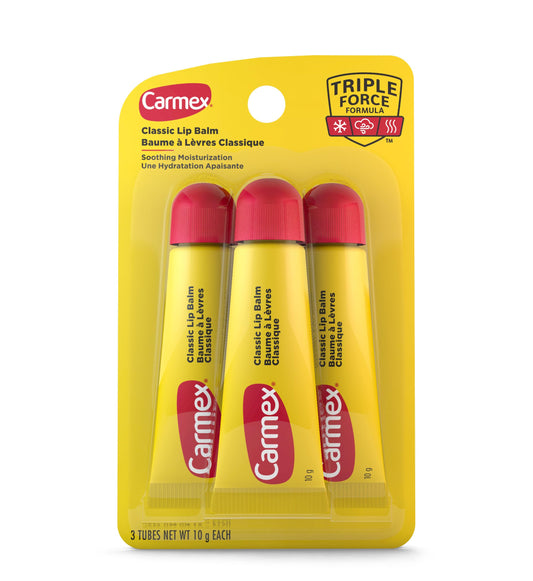 Carmex Classic Lip Balm, Original Squeeze Tube, 3-pack