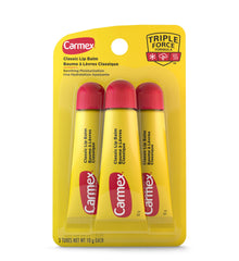 Carmex Classic Lip Balm Tube 3 Pack – Original Formula, Moisturizing Lip Care with Cocoa Butter, Cooling & Soothing Relief for Dry Lips