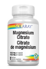 Solaray Magnesium Citrate 133 Milligram | Nutritive Support for Healthy Heart, Muscle, Nerve and Circulatory Function | 90 VegCaps