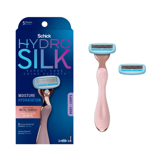 HYDRO SILK Schick Hydro Silk Moisturizing Razor for Women with Premium Rose Gold Metal Handle and 2 Refills