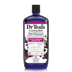 Dr Teal's Foaming Bath with Pure Epsom Salt, Black Elderberry with Vitamin D and Essential Oils, 34 fl oz (Packaging May Vary)