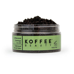 Koffee Beauty Cedarwood Coffee Scrub - Exfoliating Body And Face Scrub - Polish, Smooth Skin with Ease - Invigorate Senses with Cedarwood Fragrance Formula - Natural Treatment for Cellulite - 115 g