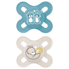 MAM Original Start Matte Baby Pacifiers 0-3 Mths, BPA-Free Skin Soft Silicone Nipple, Developed With Medical Experts Specially For Smaller Newborn Mouths, Easy To Clean, 2 Pk with Sterilizer Case