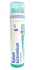 Boiron Kalium bichromicum 6ch,Homeopathic medicine. Each tube contains 4 g (approximately 80 pellets)