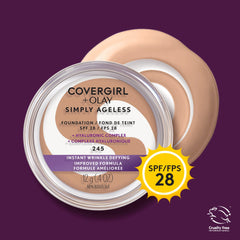 Covergirl - Simply Ageless Instant Wrinkle Defying Foundation With Hyaluronic Complex, Vitamin C, and Niacinamide - SPF 28, 100% Cruelty-Free
