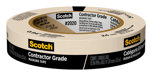 Scotch Painter’s Tape Masking Tape, Contractor Grade 24 mm (1 Roll) - 2020