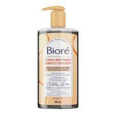 Bioré Clear & Breathable Charcoal Acne Clearing Cleanser, Salicylic Acid Facial Wash for Oily, Acne Prone Skin (200 mL) | Made in Canada