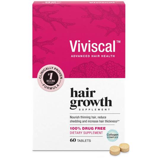 Viviscal Hair Growth Supplements for Women, Dietary Hair Supplement Tablets With AminoMar Collagen Complex, Biotin, Zinc, Vitamin C, and Iron, Nourish Thinning Hair, 30 Day Supply