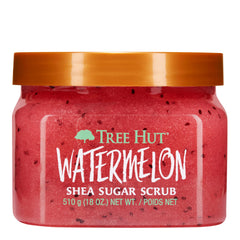Tree Hut Watermelon Shea Sugar Scrub, Exfoliating, Hydrating & Moisturizing Body Scrub with Shea Butter & Nourishing Essential Oils, Smooth & Soften Skin, 18 oz