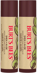 Burt's Bees 100% Natural Origin Moisturizing Lip Balm for Dry Chapped Lips, Conditioning Lip Therapy - Pack of 2 - Shea & Aloe