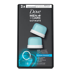 Dove Men + Care Ultimate 0% aluminum Refillable Deodorant Kit for long-lasting freshness Clean Touch deodorant for men with 48h odour protection 32 g pack of 2