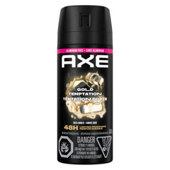 AXE Gold Temptation Deodorant Body Spray for long-lasting odour protection, Gold Amber, Aluminum-free Deodorant, 113g