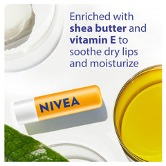 NIVEA Sun Lip Balm SPF 30 Lip Balm Stick, 24-Hour Hydrating Lip Balm with Sun Protecction, Shea Butter and Moisturizing Oils to Soothe Dry Chapped Lips, 2 x 4.8g Stick