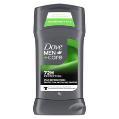 Dove Men+Care Antiperspirant Stick for 72H Protection, Anti-White Marks, Anti-Yellow Stains, Stain Defense Fresh, 76 g