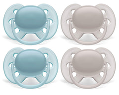 Philips Avent ultrasoft pacifier6-18m, Blue and Grey Colors, 4 pack