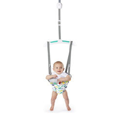 Bright Starts Playful Parade Door Jumper for Baby, No Tools Required, Adjustable Strap, 6 Months and Up, Max Weight 26 lbs