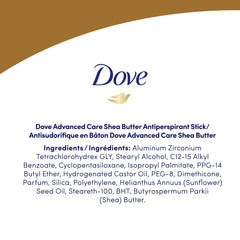 Dove Advanced Care Antiperspirant Deodorant for Women Shea Butter Scent with Pro-Ceramide Technology for Soft, Resilient Skin, 45g