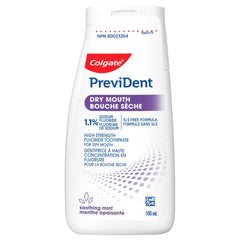 Colgate PreviDent Dry Mouth Toothpaste - Mint, 100mL - Fluoride Enamel Protection, Dry Mouth Teeth Relief, Travel Size - Dentifrice for Daily Oral Care