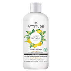 ATTITUDE Hand Sanitizer Refill, EWG Verified, Kills Germs & Bacteria, Vegan & Plant-Based, Safe for Adults & Kids, Lemon Leaves Scent, 473 mL