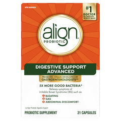 Align Advanced Probiotic Digestive Support, IBS Symptom Relief: Gas, Abdominal Discomfort, Bloating, Helps Healthy Intestinal Flora for Women & Men, 21 Capsules
