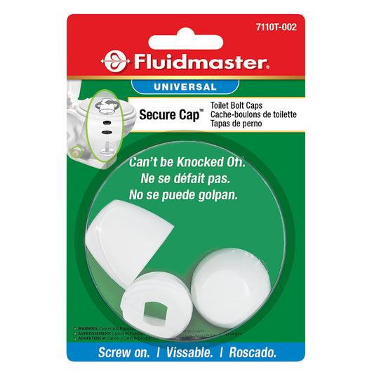 Fluidmaster 7110T-002 Secure Cap Universal Toilet Bolt Caps, White