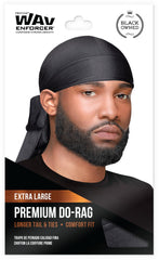 Wav Enforcer Premium Do-Rag - Men's Extra Large Black Do-Rag for Waves, Braids, Locs - Keeps Styles Laid & Intact Overnight