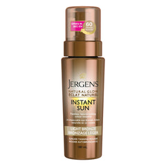 Jergens Natural Glow Instant Sun Sunless Tanning Mousse, Light Bronze, 180 mL