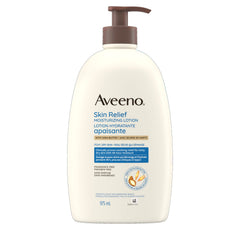 Aveeno Skin Relief Moisturizing Body Lotion Heals Very Dry, Sensitive Skin, fast absorbing Lotion with Soothing Triple Oat & Shea Butter Formula, Fragrance Free Lotion, Non-Comedogenic, 975mL