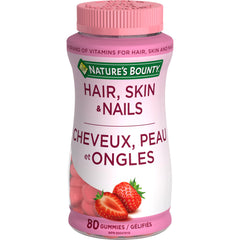 NATURE'S BOUNTY Hair, Skin & Nails, Helps Maintain Health of Hair, Skin & Nails, Helps Development of Bones, Teeth, Cartilage & Gums, Aids Wound Healing, Antioxidant, Strawberry Cream Flavour, 200 g