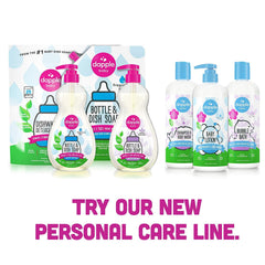 Dapple Baby - Bottle & Dish Soap, Plant Based Bottle Cleaner, Baby Safe Liquid Dish Soap, Fragrance Free Scented - Travel Size, 89 ml, 3 Ounces (Packaging may vary)