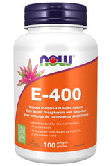 NOW Supplements, Vitamin E-400 IU, Mixed Tocopherols, Antioxidant Protection*, 100 Softgels