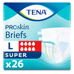 Tena Adjustable Incontinence Briefs, Super Absorbency, Large Waist, 26 Count