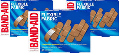 Band-Aid Flexible Fabric Adhesive Bandages, Assorted Sizes Value Pack, Small and Regular, 80 Bandages (3 Packs)