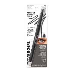 COVERGIRL - Perfect Point Plus Eyeliner, micro-fine point, precise line, built-in smudger tip for a softer, smokier look, 100% Cruelty-Free, Charcoal - 205