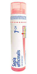 Boiron Sepia officinalis 7ch,Homeopathic medicine. Each tube contains 4 g (approximately 80 pellets)