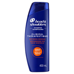 Head & Shoulders Anti-Dandruff Shampoo, Clinical Strength Dryness Rescue, 1% Selenium Sulfide, Dry Scalp, Relieve Stubborn Dandruff and Dryness, Fruity Green Scent, 400 mL