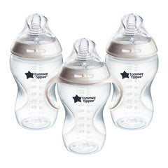 Tommee Tippee Natural Start Baby Bottles with Medium Flow Breast-Like Nipple, 11oz, 3m+, Self-Sterilizing, Baby Feeding Essentials, Pack of 3