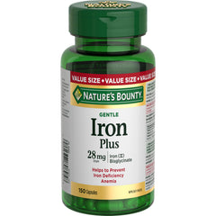 NATURE'S BOUNTY Gentle Iron 28 mg, Helps Prevent Anemia, Aids Red Blood Cell Formation, 81.9 g