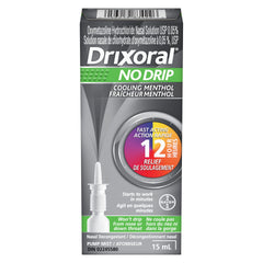 Drixoral No Drip Cool Menthol Spray, Cooling Sensation with 12 Hour Relief, 15ml