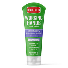 O'Keeffe's Working Hands Night Treatment Hand Cream, Restorative Lotion Works While You Sleep, Deep Conditioning Oils, 7oz/198g Tube, (Pack of 1)