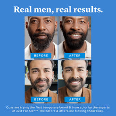 Just for Men 1-Day Beard & Brow Color, Temporary Color for Beard and Eyebrows, For a Fuller, Well-Defined Look, Up to 30 Applications, Darkest Brown-Black (1 Count)