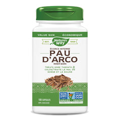 Nature's Way Pau D'Arco Inner Bark Capsules - For Sore Throat and Colds β Herbal Supplement for Adults - Non-GMO Verified - 180 Vegetarian Capsules, Value Size
