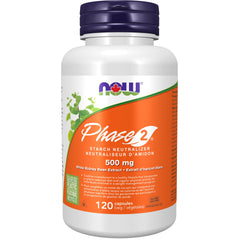 NOW Supplements, Phase 2 (White Kidney Bean Extract) 500 mg, Weight Management, 120 Veg Capsules